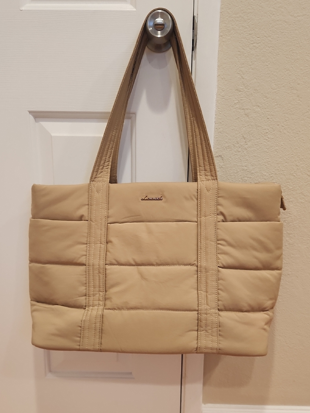 Quilted Laptop Tote Bag with Top Handles